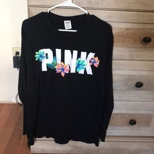 Pink long sleeve floral tee